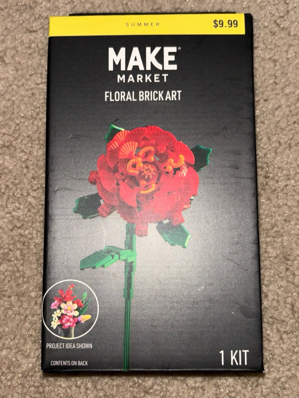 Make Market Red Peony Bouquet Botanical Block Tech Brick Kit 172 Pieces New